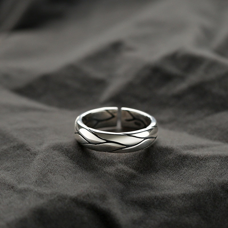 Ring : Striking Elegance - Rings for Men - Zilveren Krater in van Pantino