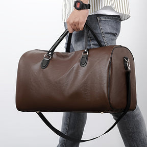 bags : Reistas Heren Zwart - Men 1 Stuk PU Leren , Handbagage voor op Reis Elegant in Donkerbruin van Pantino
