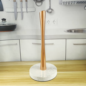 home & garden : RVS Keukenrolhouder van Marmer - Zwart in Rose Goud van Pantino