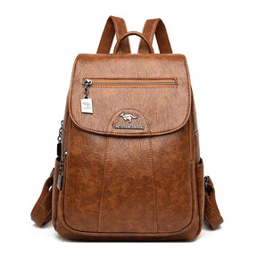 bags : Leren Dames Rugtas Zwart - Stijlvol & Ruim voor Dagelijks Gebruik in Brown van Pantino