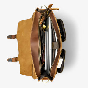 bags : Luxe Lederen Aktetas Leer - Lichtbruin in van Pantino