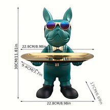 home & garden : Sleutelopbergkom Franse Buldog Sculptuur - Zwart in Groen van Pantino