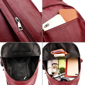 bags : Leren Dames Rugzak Lila - Compacte Schoudertas voor Vrouwen - Trendy & Chique Design in van Pantino