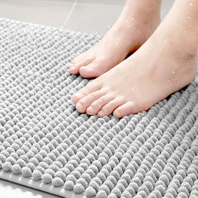 home & garden : Luxe L-Vormige Hoekdouchemat met Pluche Design - Absorberend, Antislip en Wasbaar - Grijs in van Pantino