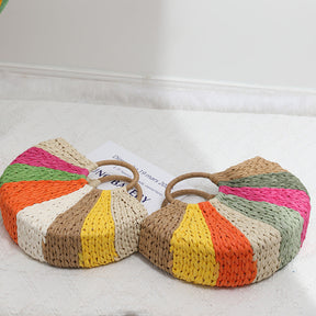 bags : Strandtas Beige - Strandvakantie Regenboog in van Pantino