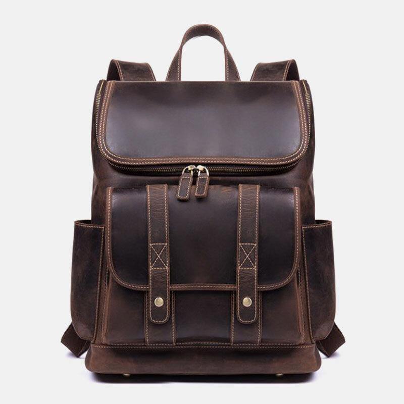 bags : Rugzak Heren Zwart - Vintage Anti-Diefstal Laptoprugzak voor , Geschikt voor 15,6 Inch in Koffie van Pantino