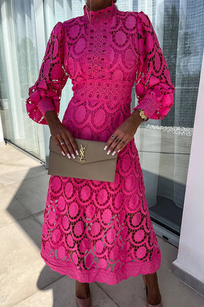 Dress : Elegante Jurk Dames Kant - Lichtroze in Lichtroze van Pantino