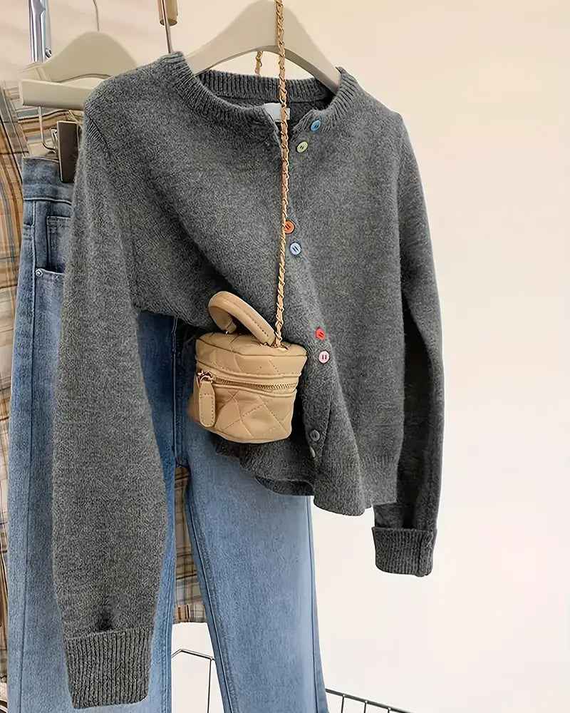 Cardigan : Relaxed-fit effen vest met lange mouwen in van Pantinoshop