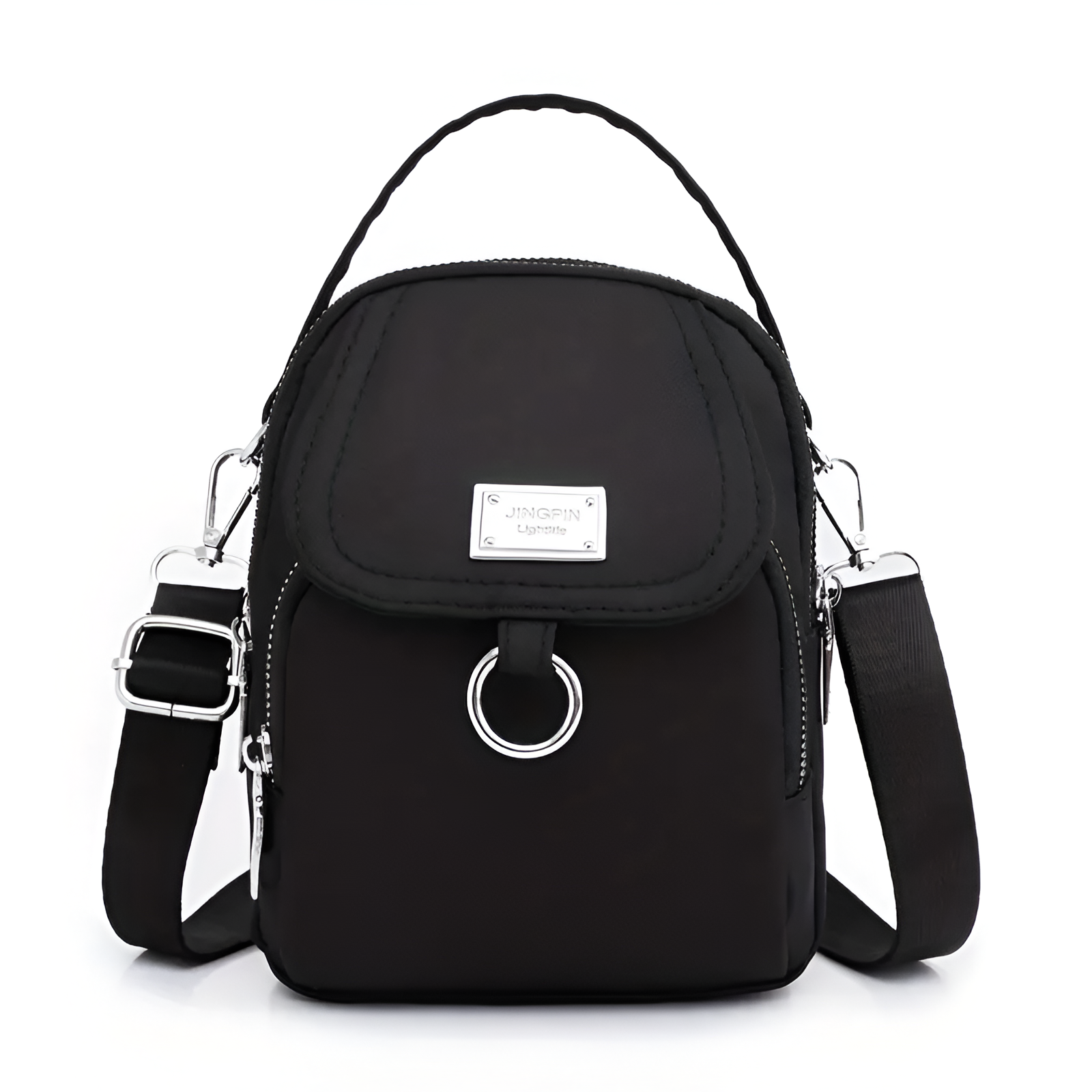 bags : Schoudertas Dames Zwart - ShoulderBag - Voor in Zwart van Pantino