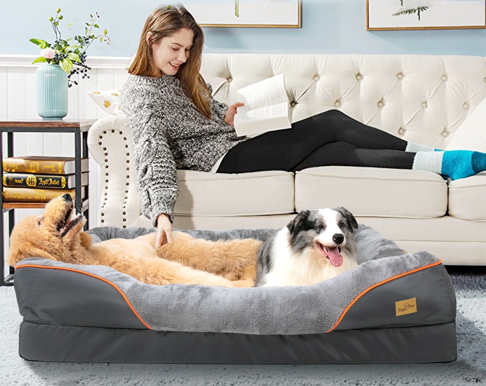 pets : Groot Orthopedisch Hondenkussen - Grijs in van Pantino