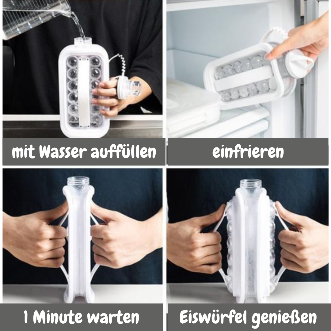 outdoor equipment : IJsblokjesmaker fles 2-in-1: Grote herbruikbare siliconen vorm voor water & drankjes in van Pantino