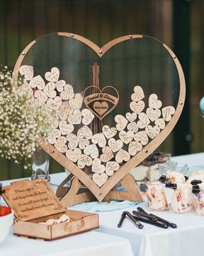 home & garden : Hartvormig Gastenboek - Herinneringen Feesten Bruiloft Cadeau - Papier in van Pantino