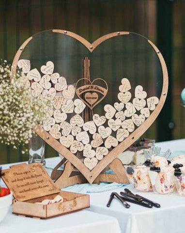home & garden : Hartvormig Gastenboek - Herinneringen Feesten Bruiloft Cadeau - Papier in van Pantino