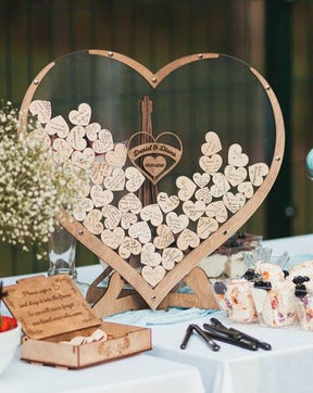 home & garden : Hartvormig Gastenboek - Herinneringen Feesten Bruiloft Cadeau - Papier in van Pantino