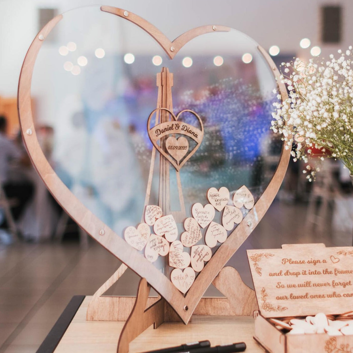 home & garden : Hartvormig Gastenboek - Herinneringen Feesten Bruiloft Cadeau - Papier in Hartige herinneringen (60 hartjes) van Pantino