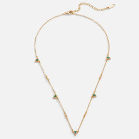 Necklace : Ketting Goud - Smaragd Crystal 38 Cm in van Pantino