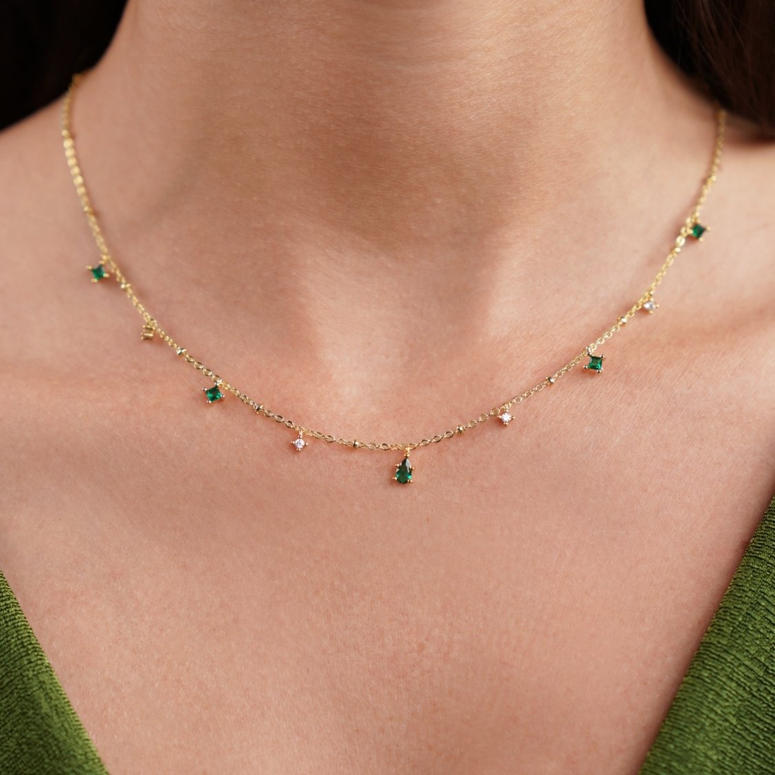 Necklace : Ketting Goud - Crystal Emily in van Pantino