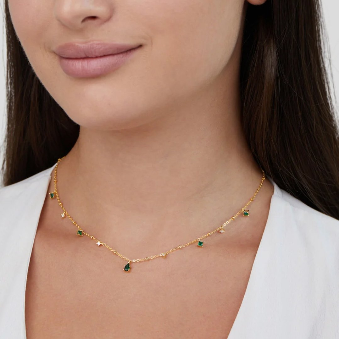 Necklace : Ketting Goud - Crystal Emily in van Pantino