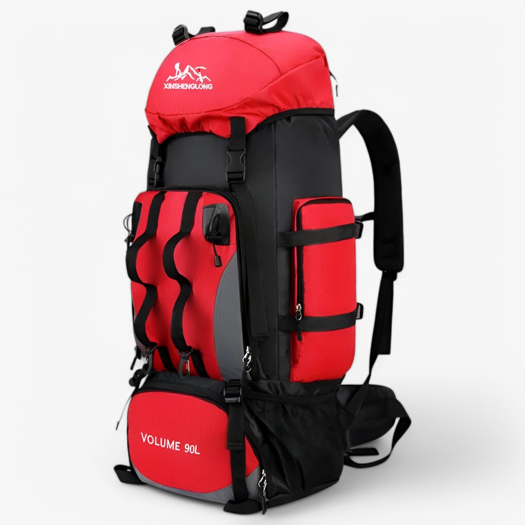 bags : Waterdichte Rugzak voor Wandelen en Kamperen - Zwart in Rood van Pantino
