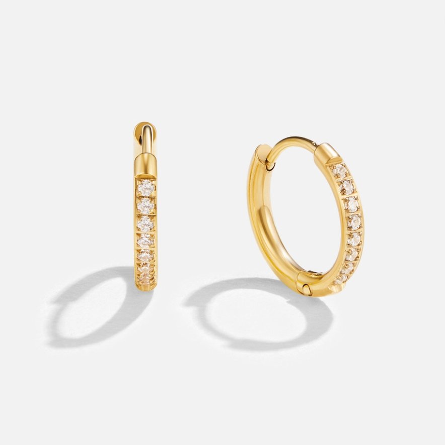 Earrings : Oorbellen Goud - Eternity Crystal Roestvrij Staal in van Pantino