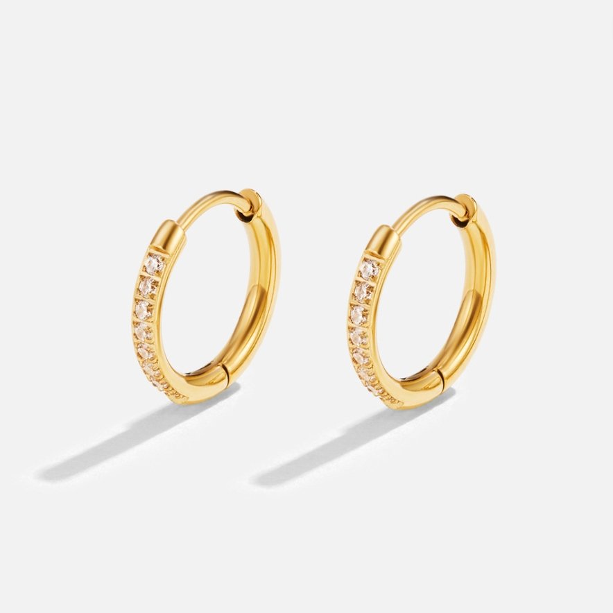 Earrings : Oorbellen Goud - Roundy Crystal Roestvrij Staal in van Pantino