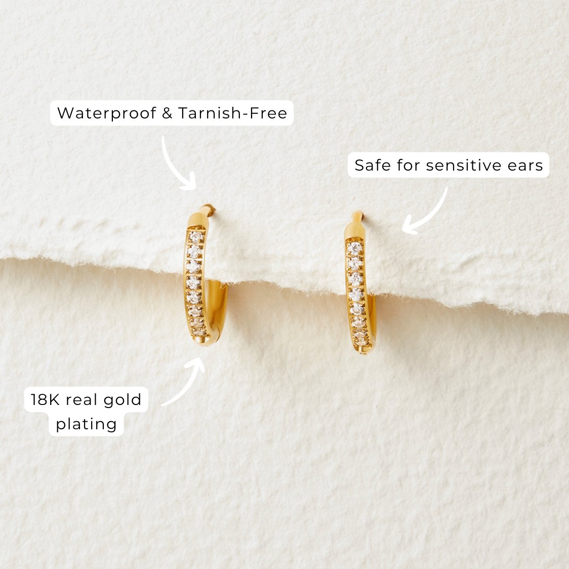 Earrings : Oorbellen Goud - Eternity Crystal Roestvrij Staal in van Pantino