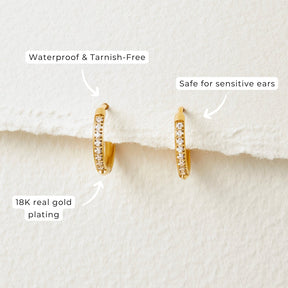 Earrings : Oorbellen Goud - Eternity Crystal Roestvrij Staal in van Pantino