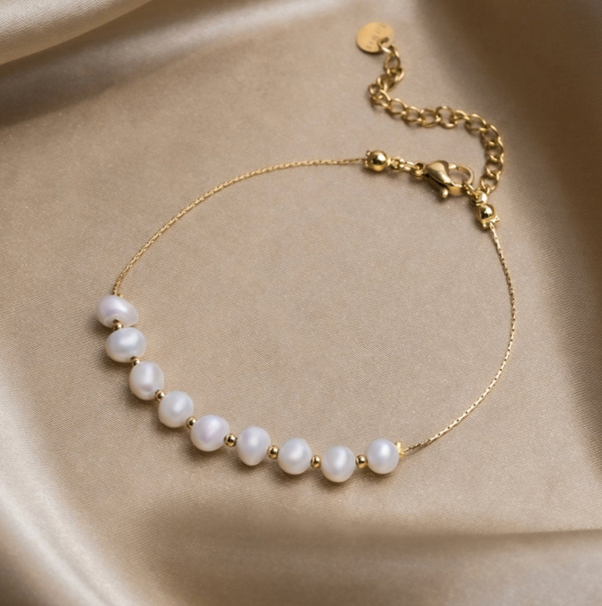 Bracelet : Armband Goud - Eva Pearl Roestvrij Staal in van Pantino