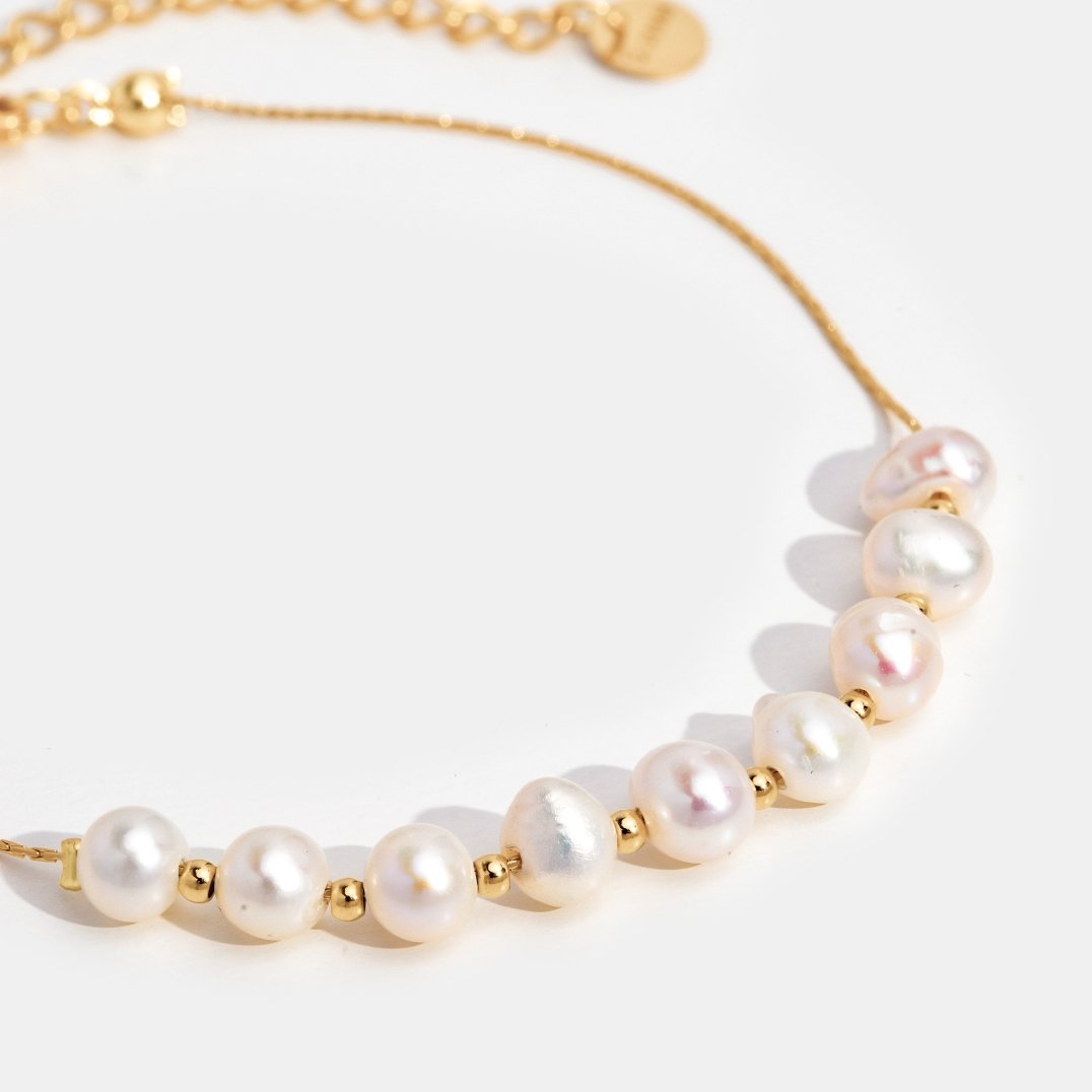 Bracelet : Armband Goud - Eva Pearl Roestvrij Staal in van Pantino