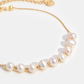 Bracelet : Armband Goud - Eva Pearl Roestvrij Staal in van Pantino