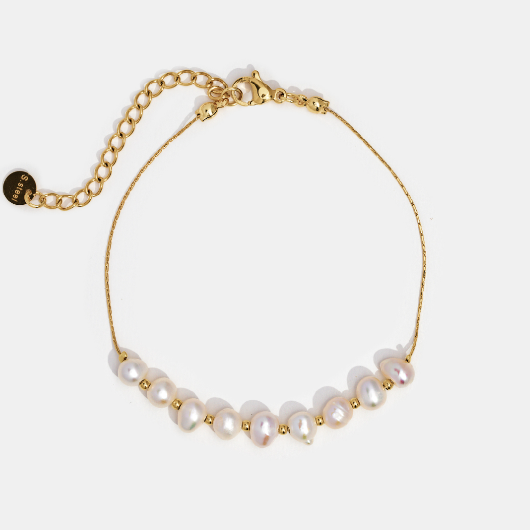 Bracelet : Armband Goud - Eva Pearl Roestvrij Staal in van Pantino