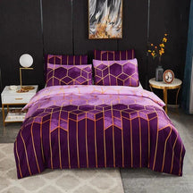 home & garden : Luxe Layer - Dekbedovertrek 'Geometrisch Patroon' Verkoelend en Ademend - Rood in Paars van Pantino