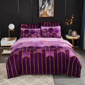 home & garden : Luxe Layer - Dekbedovertrek 'Geometrisch Patroon' Verkoelend en Ademend - Rood in Paars van Pantino