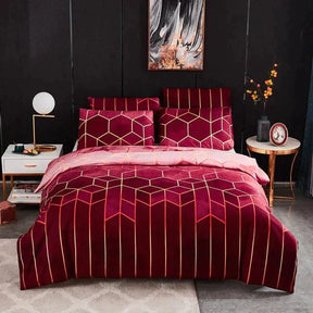 home & garden : Luxe Layer - Dekbedovertrek 'Geometrisch Patroon' Verkoelend en Ademend - Rood in Rood van Pantino