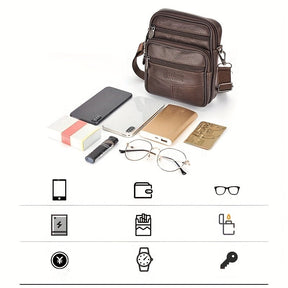 bags : Crossbody Tas Heren Zwart Leer - Compacte Schoudertas voor Dagelijks Gebruik in van Pantino