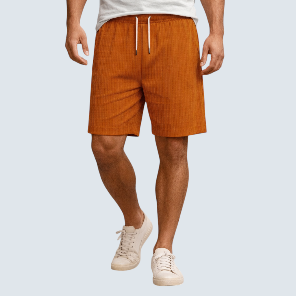Heren shorts : Heren Linnen Shorts Ademend - Relaxte Zomerstijl in Oranje van Pantinoshop