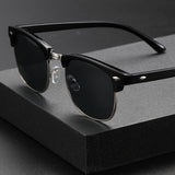 Lunettes de soleil femme argent - Design classique premium sourcils avec monture ovale