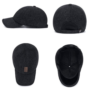 Baseball Cap : SnapHat - Gebreide Winter Baseballpet Donkergrijs in van Pantino