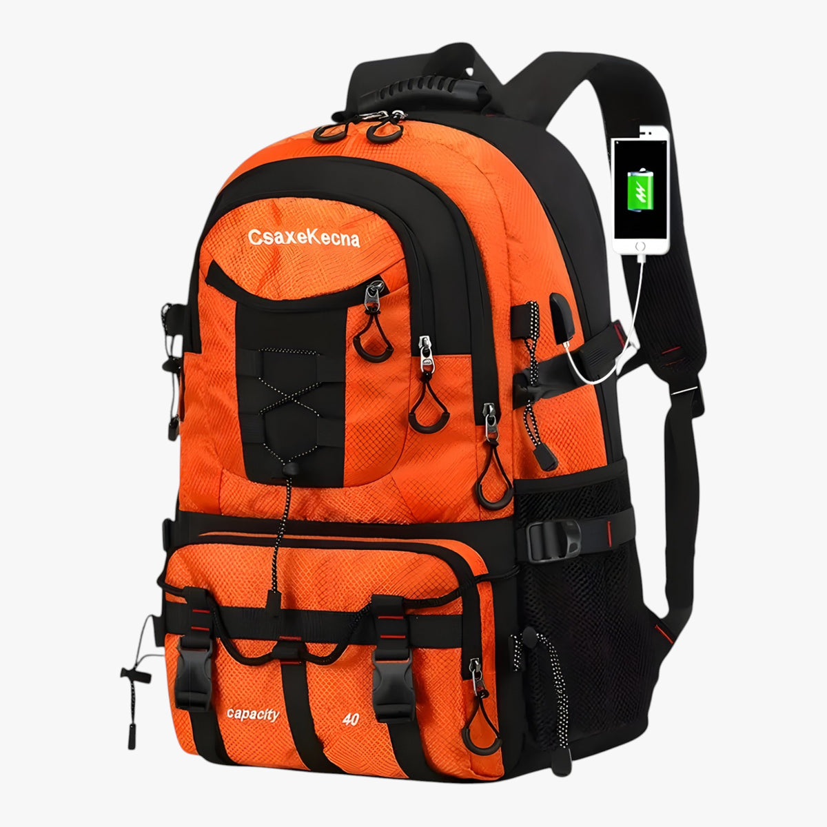 outdoor equipment : Trekking Rugzak 40L Oranje - Waterdichte, Duurzame & Comfortabele Backpack voor Heren & Dames in van Pantino