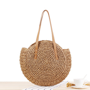 bags : Stro Handtas Zomer Strand - Beige in Kameel M van Pantino