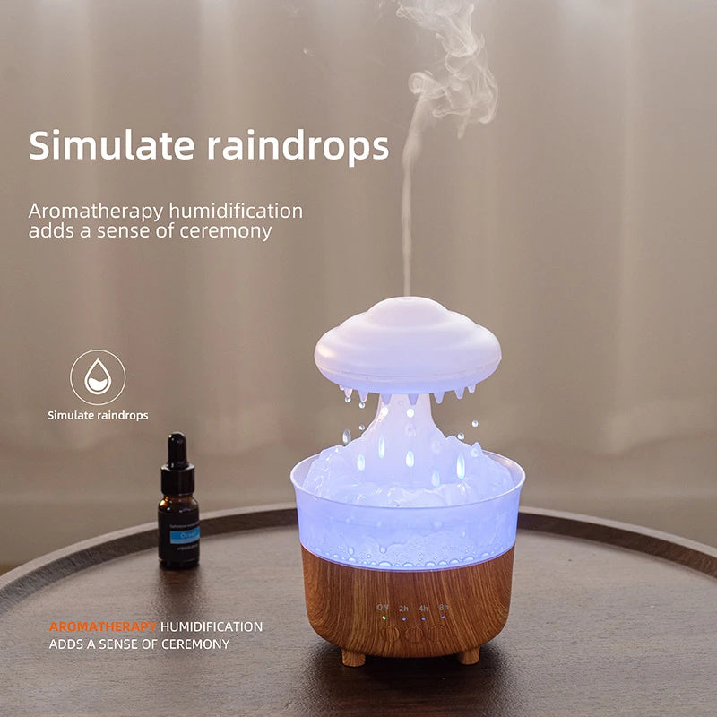 Regenwolk Luchtbevochtiger Lamp – LED-licht met Regendruppelgeluid