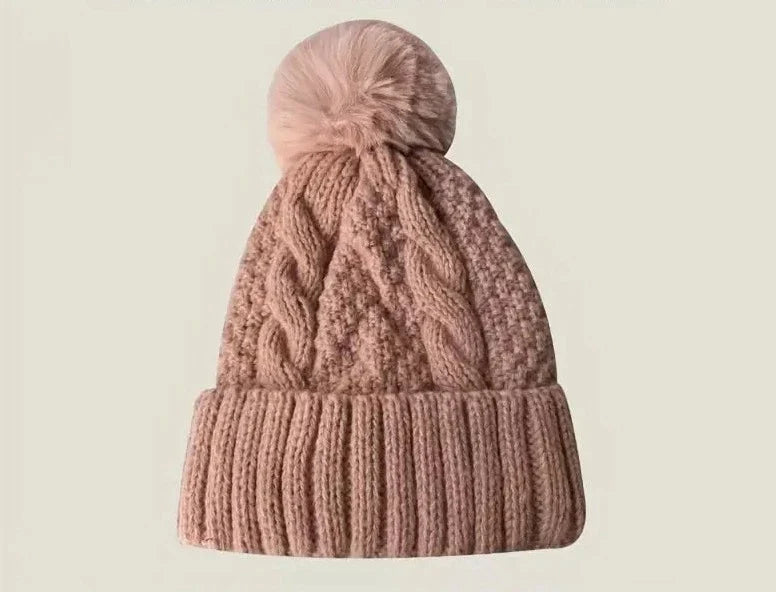 Beanie : Beanie Wit - Trendy Polyester in Roze van Pantino