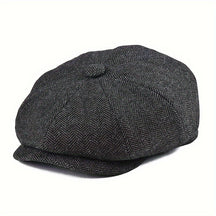 Beret : Baret Zwart - Een Lichte Uniseks Schildershoed, Vintage Britse Stijl in Zwart van Pantino