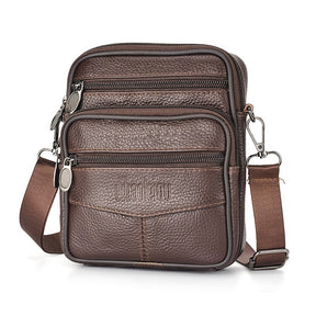 bags : Crossbody Tas Heren Zwart Leer - Compacte Schoudertas voor Dagelijks Gebruik in Lichtbruin van Pantino