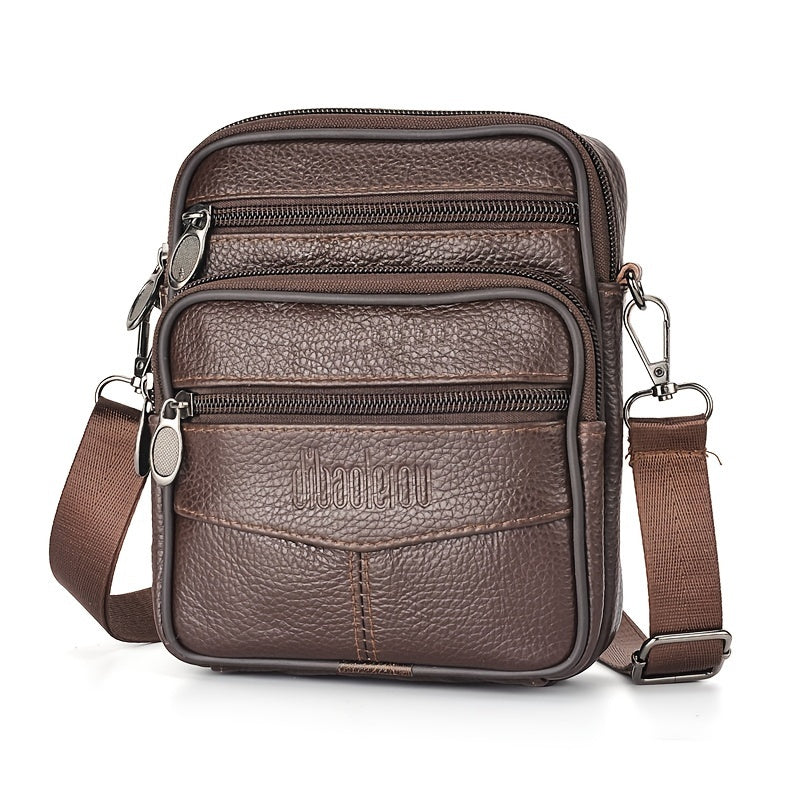 bags : Crossbody Tas Heren Zwart Leer - Compacte Schoudertas voor Dagelijks Gebruik in Lichtbruin van Pantino