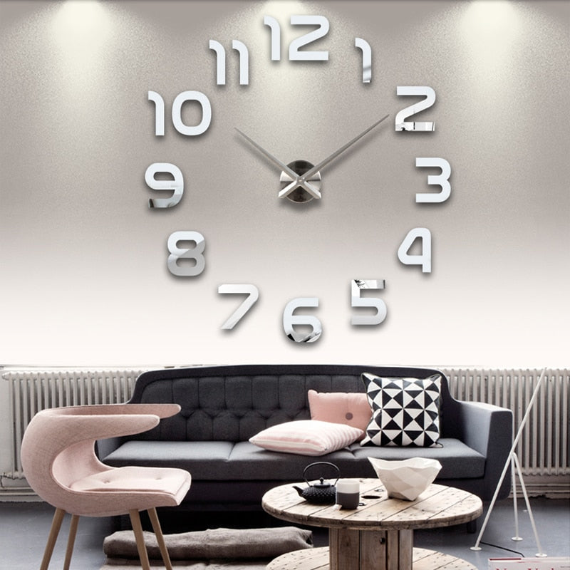 home & garden : 3D Wandklok Acryl - Modern design voor woonkamer - Groot, elegant en stil in van Pantino