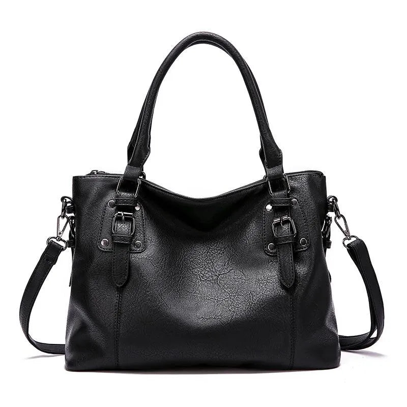 bags : Retro Handtas met Meerdere Zakjes - Bruin in Zwart van Pantino
