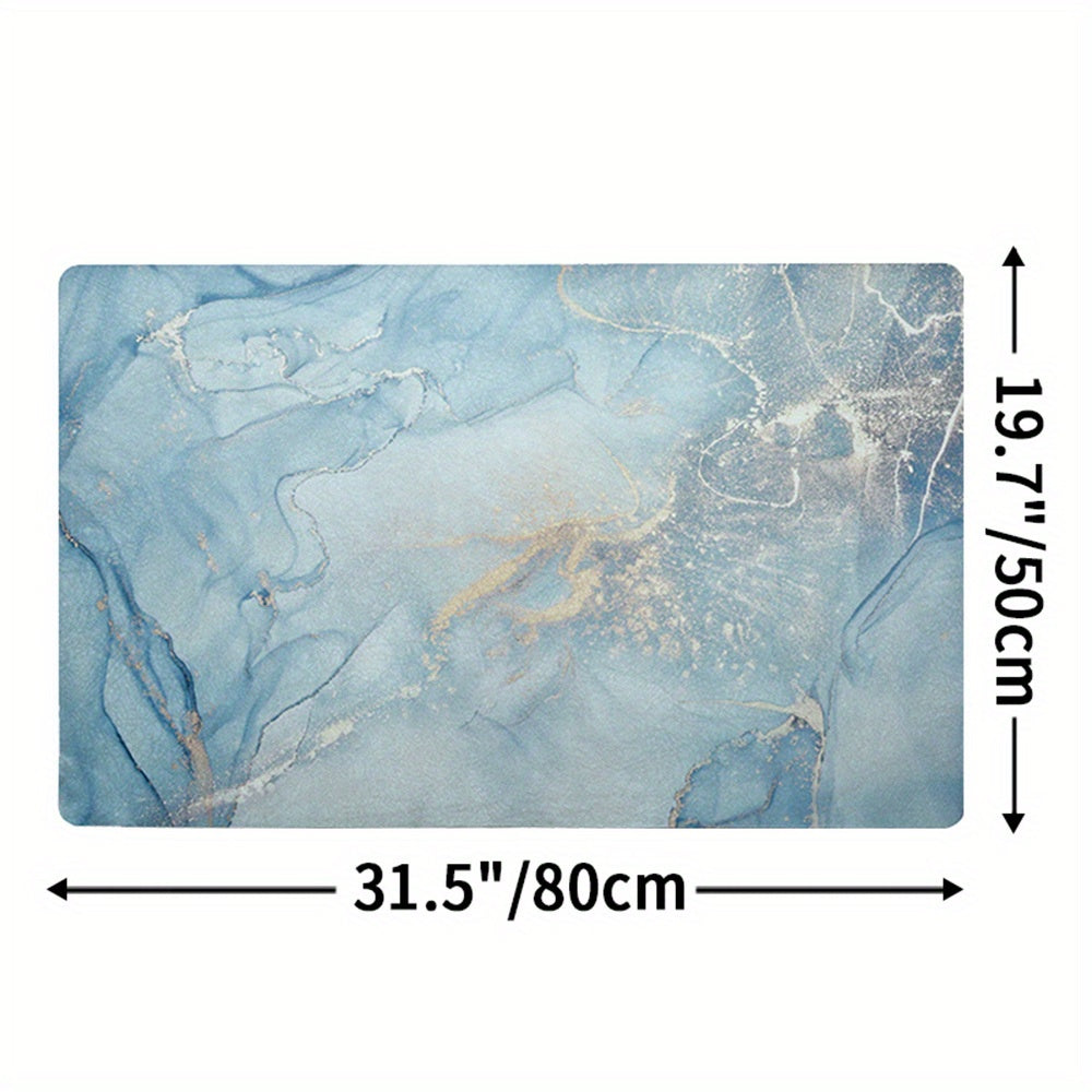 home & garden : Antislipmat Marmerpatroon - Marble - Donkergrijs in Marble-Blauw 50*80 cm van Pantino