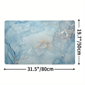 home & garden : Antislipmat Marmerpatroon - Marble - Donkergrijs in Marble-Blauw 50*80 cm van Pantino
