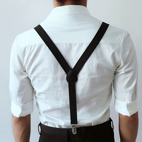 Suspenders : Heren Bretels met 3 Stevige Clips voor Broeken en Pantalons - Zwart in van Pantino